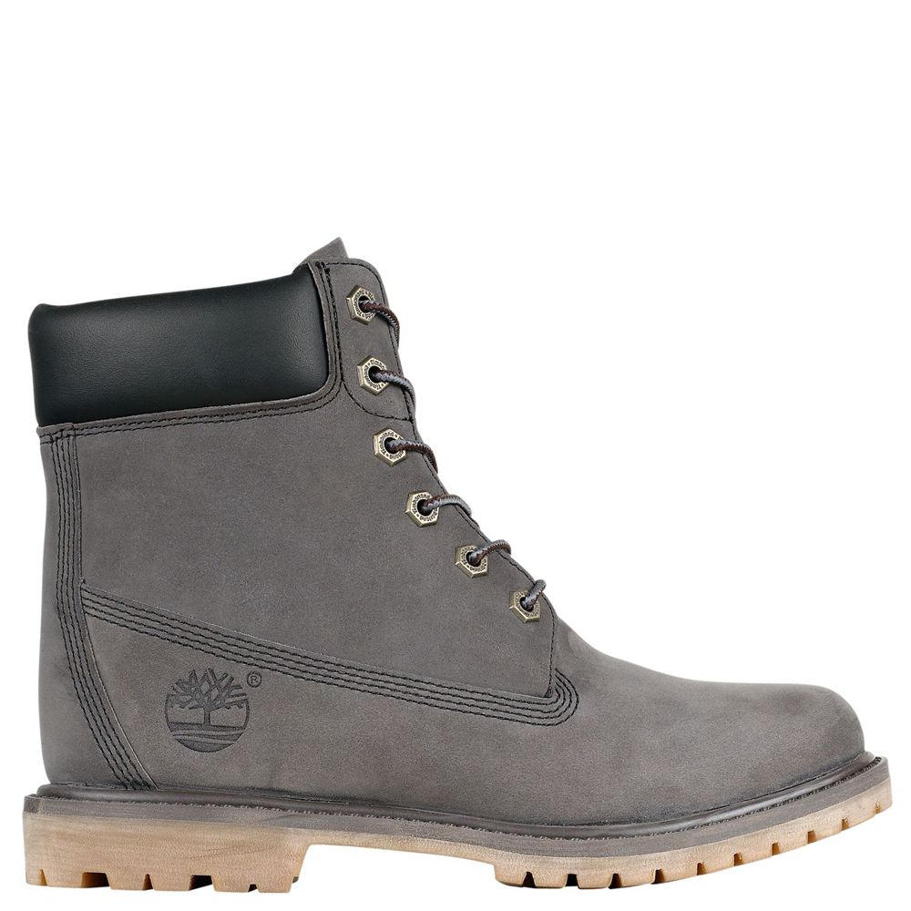 Botas 6-Inch Timberland Argentina Mujer - 6-Inch Premium Waterproof Internal Wedge - Gris Oscuro - L